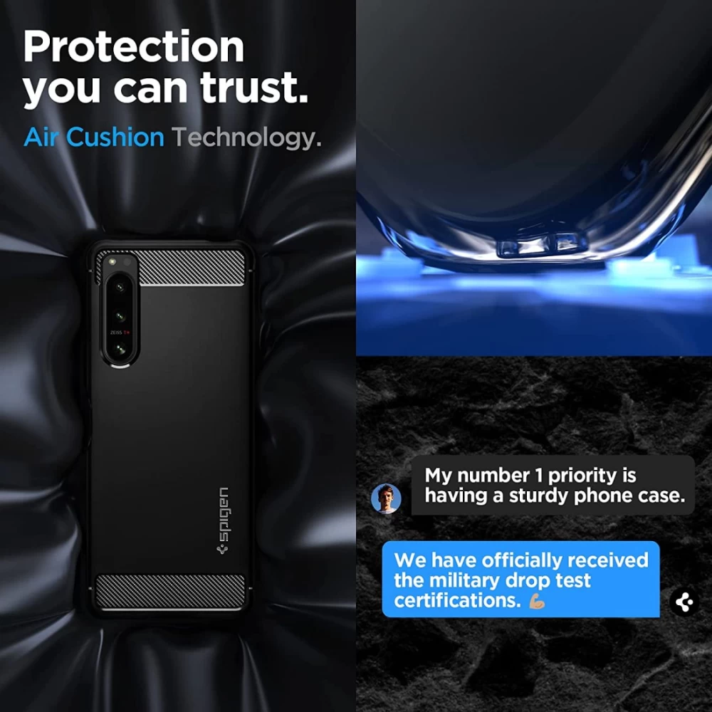 Sony Xperia 5 IV suojakuori musta SPIGEN RUGGED ARMOR