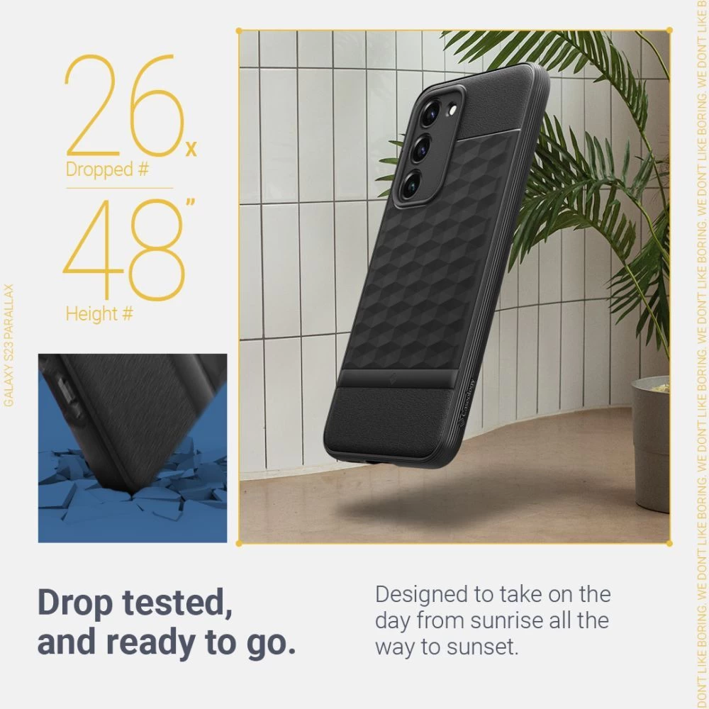 Samsung Galaxy S23 suojakuori musta CASEOLOGY PARALLAX