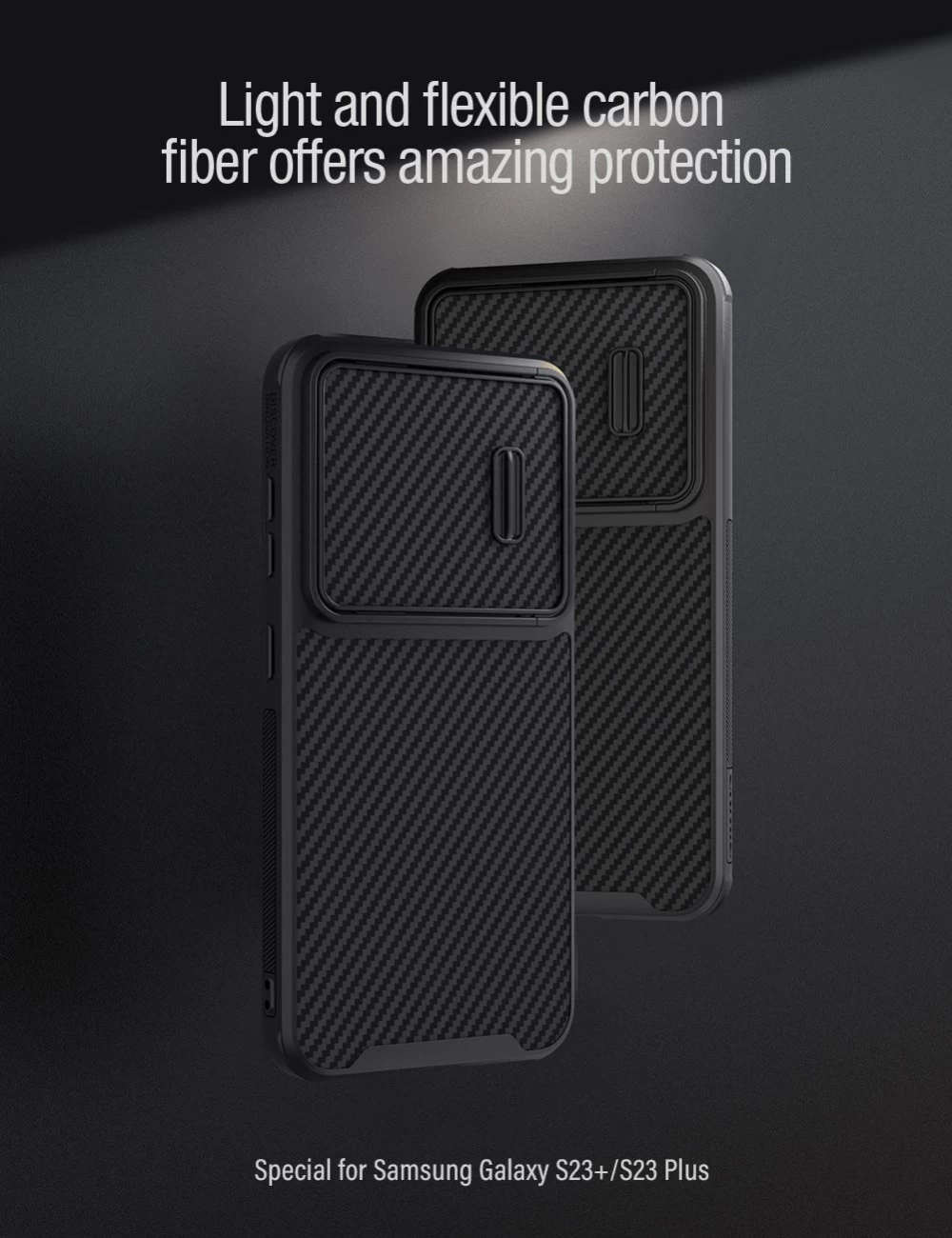 Samsung Galaxy S23 Plus dėklas Juoda NILLKIN SYNTHETIC FIBER S