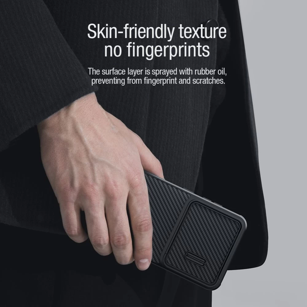 Samsung Galaxy S23 Plus dėklas Juoda NILLKIN SYNTHETIC FIBER S