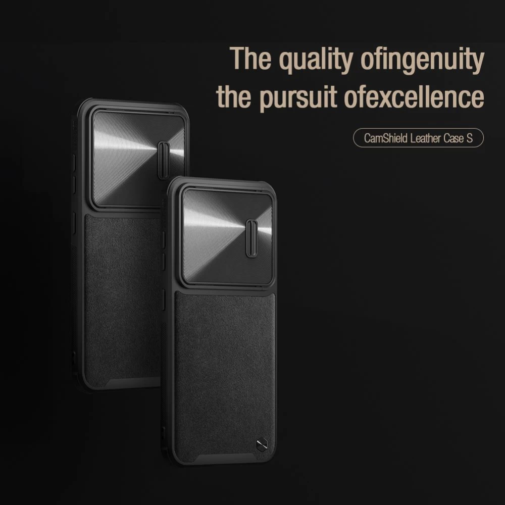 Samsung Galaxy S23 Plus dėklas Juoda NILLKIN CAMSHIELD S LEATHER