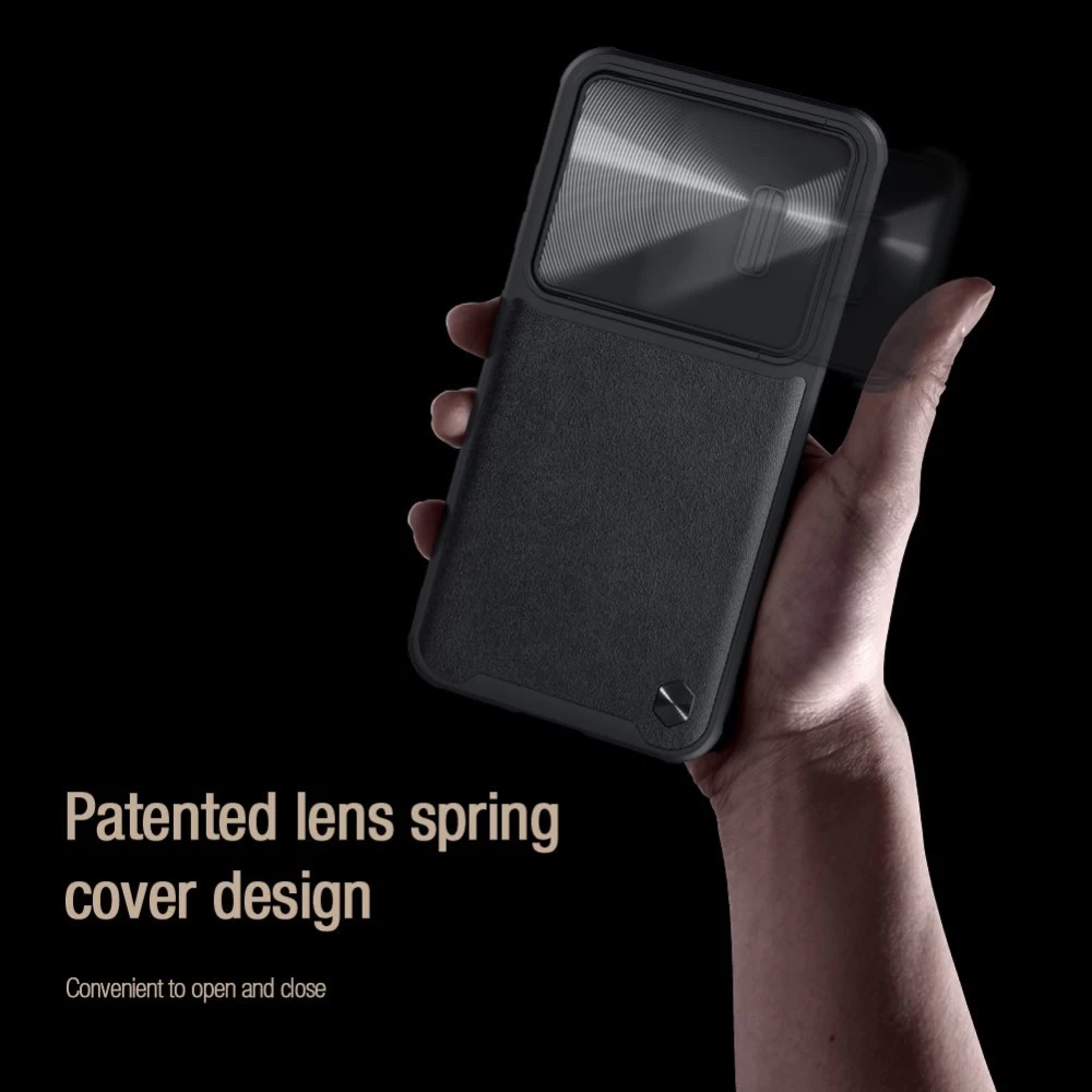 Samsung Galaxy S23 Plus dėklas Juoda NILLKIN CAMSHIELD S LEATHER