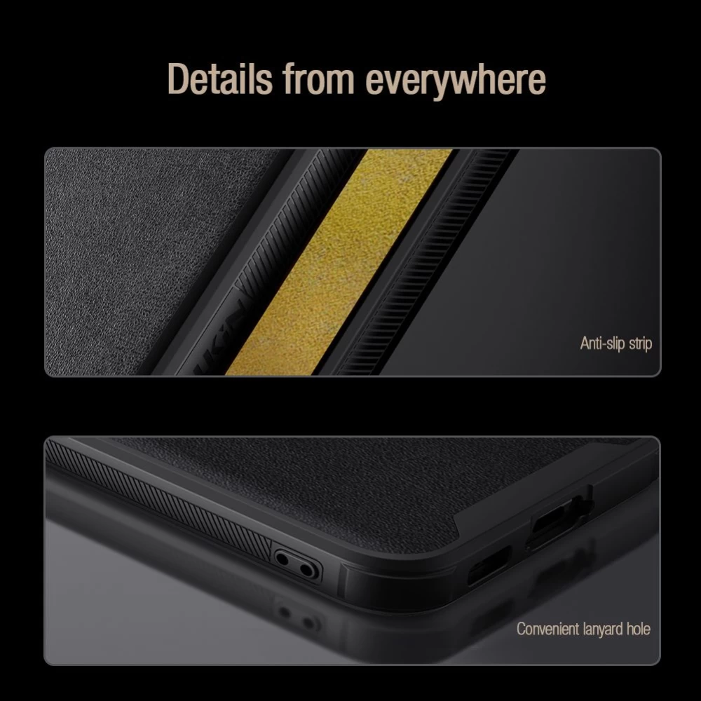 Samsung Galaxy S23 Plus dėklas Juoda NILLKIN CAMSHIELD S LEATHER