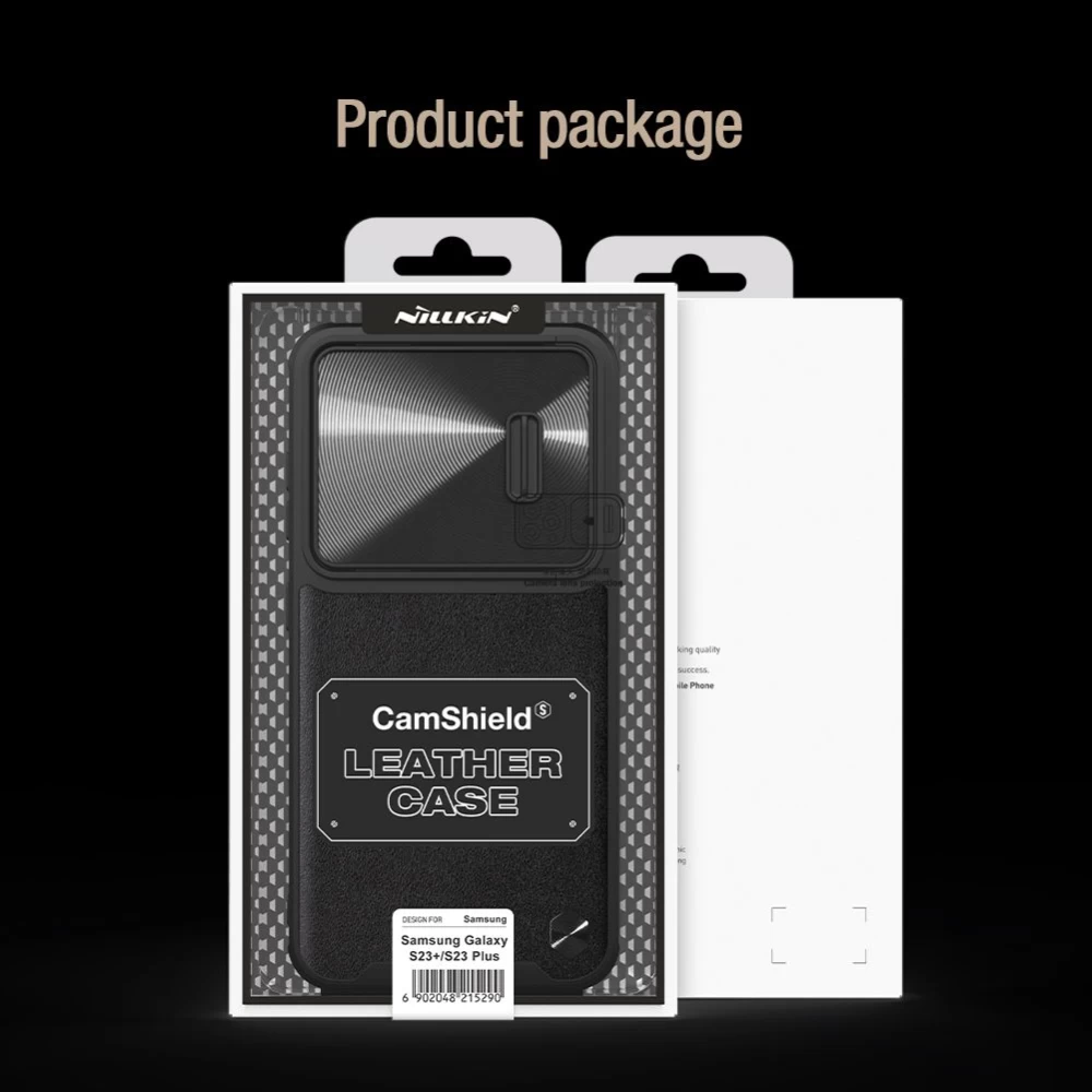 Samsung Galaxy S23 Plus dėklas Juoda NILLKIN CAMSHIELD S LEATHER