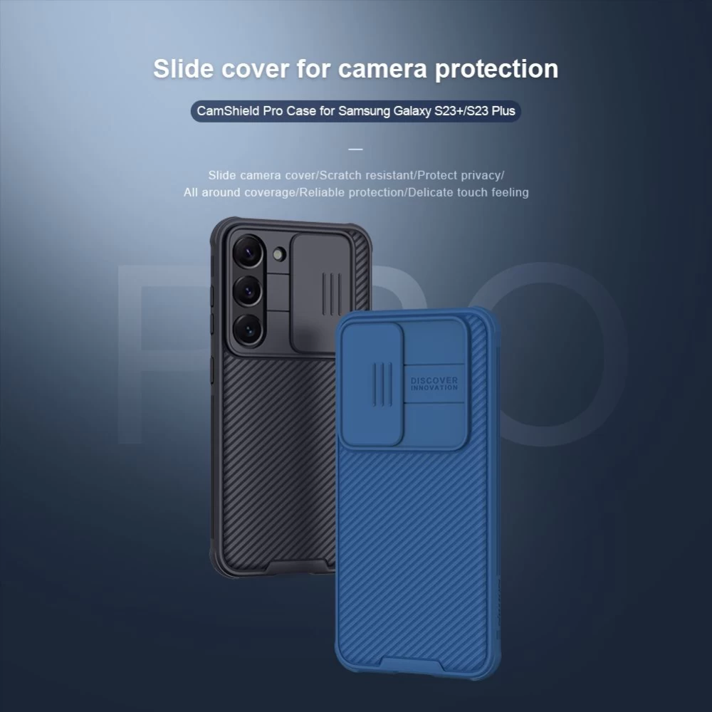 Samsung Galaxy S23 Plus dėklas Juoda NILLKIN CAMSHIELD PRO