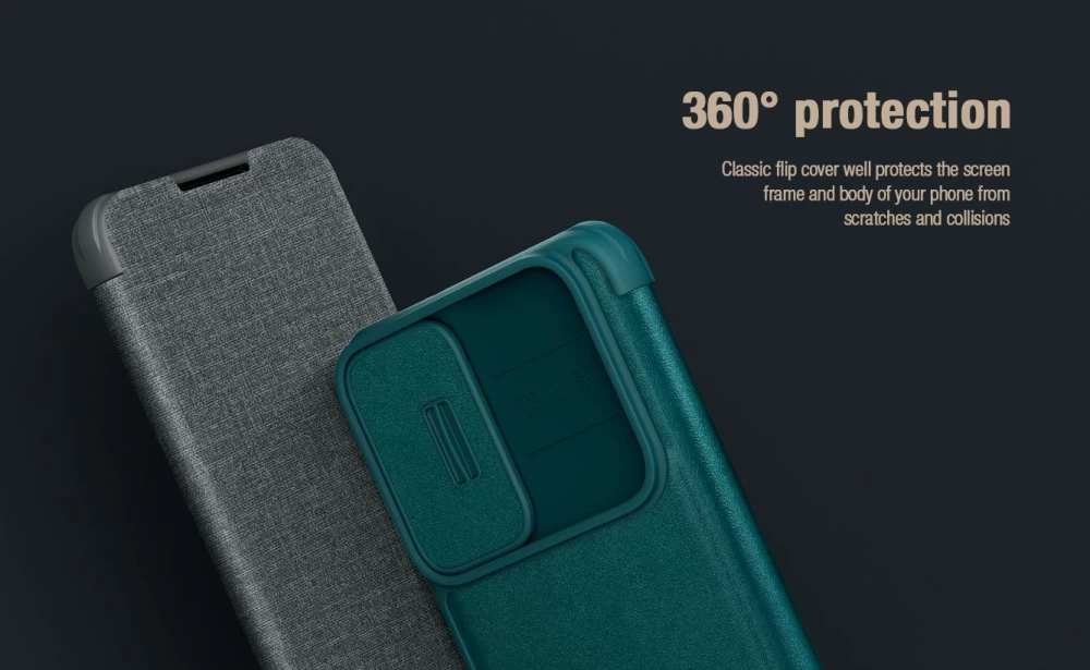 Samsung Galaxy S23 Plus fodral svart NILLKIN QIN PRO LEATHER (PLAIN)
