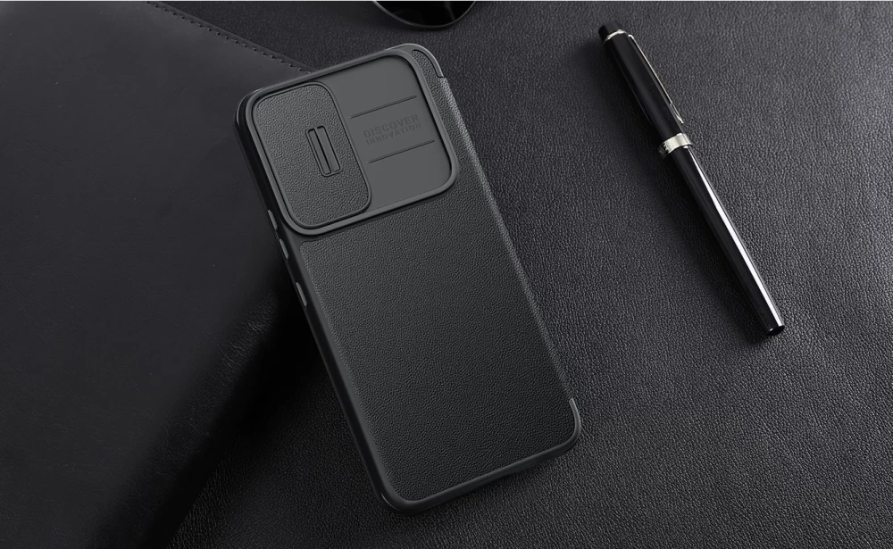 Samsung Galaxy S23 Plus fodral svart NILLKIN QIN PRO LEATHER (PLAIN)