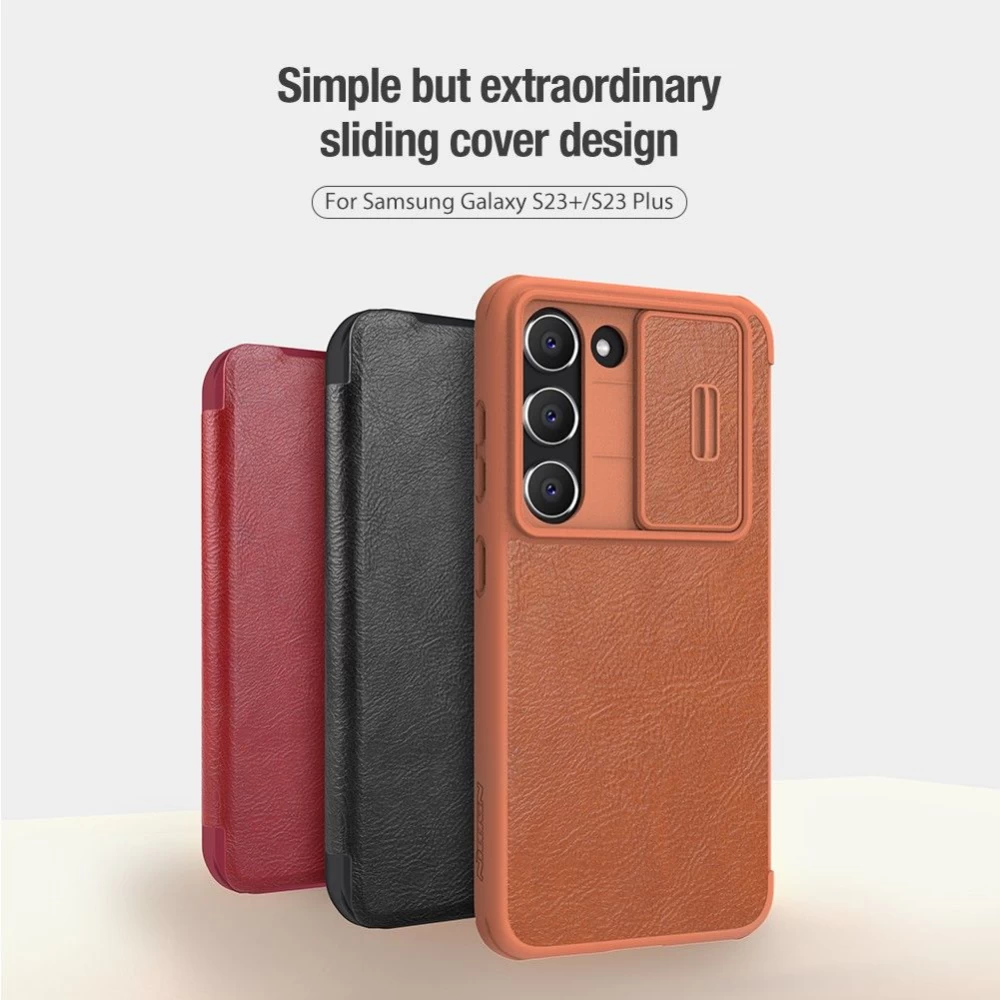 Samsung Galaxy S23 Plus dėklas Juoda NILLKIN QIN PRO LEATHER