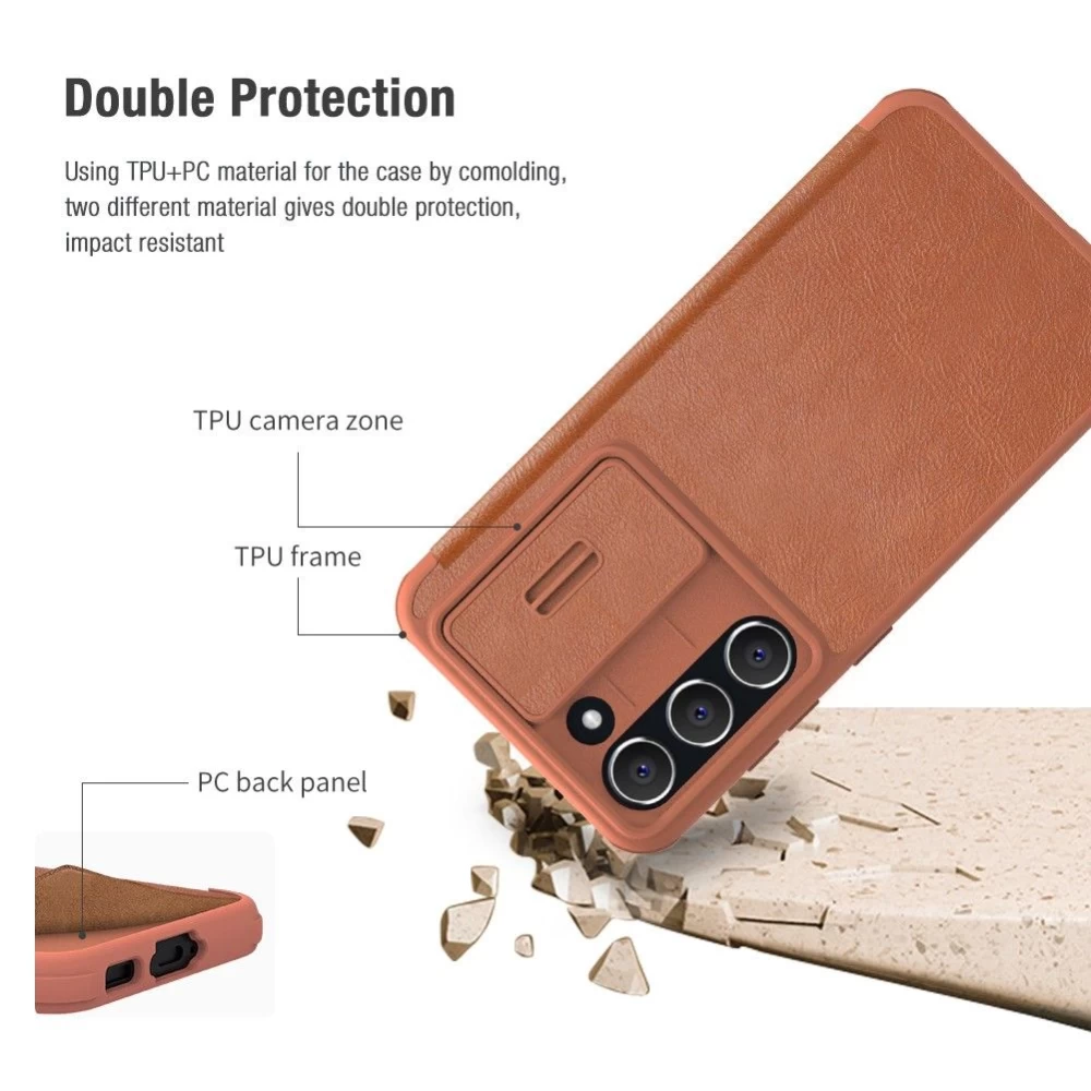 Samsung Galaxy S23 Plus dėklas Juoda NILLKIN QIN PRO LEATHER
