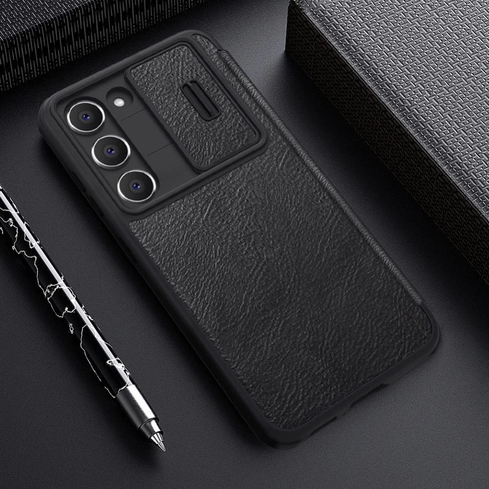 Samsung Galaxy S23 Plus dėklas Juoda NILLKIN QIN PRO LEATHER