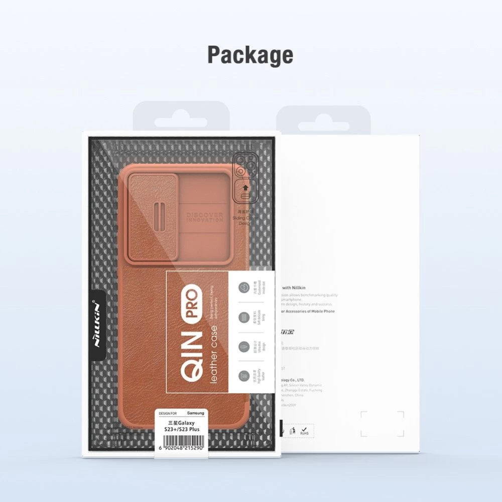 Samsung Galaxy S23 Plus dėklas Juoda NILLKIN QIN PRO LEATHER