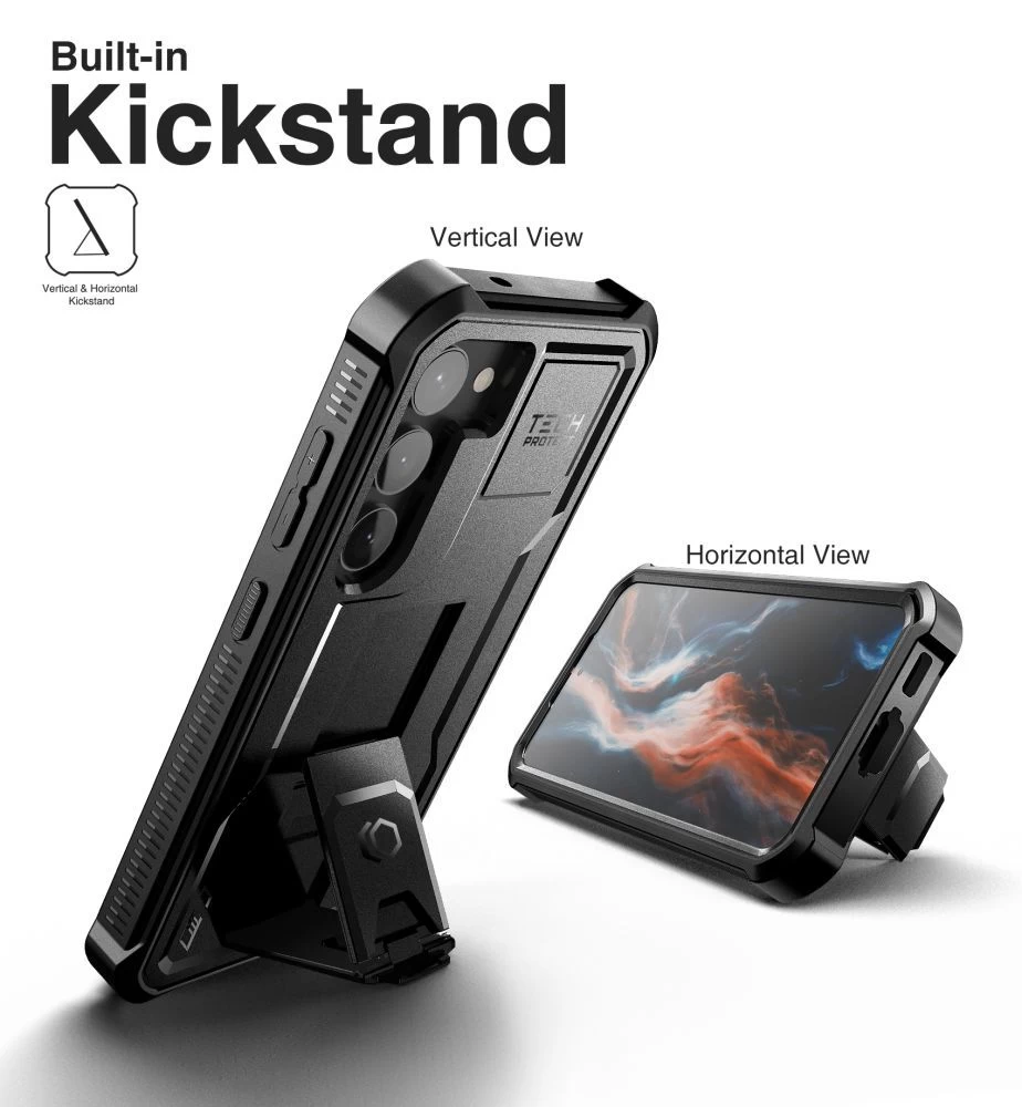 Samsung Galaxy S23 Plus dėklas Juoda TECH-PROTECT KEVLAR PRO