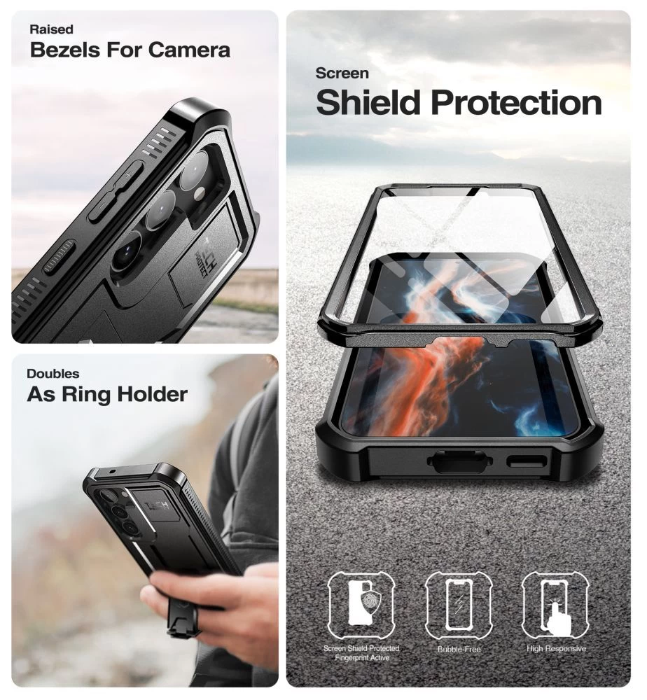 Samsung Galaxy S23 Plus dėklas Juoda TECH-PROTECT KEVLAR PRO