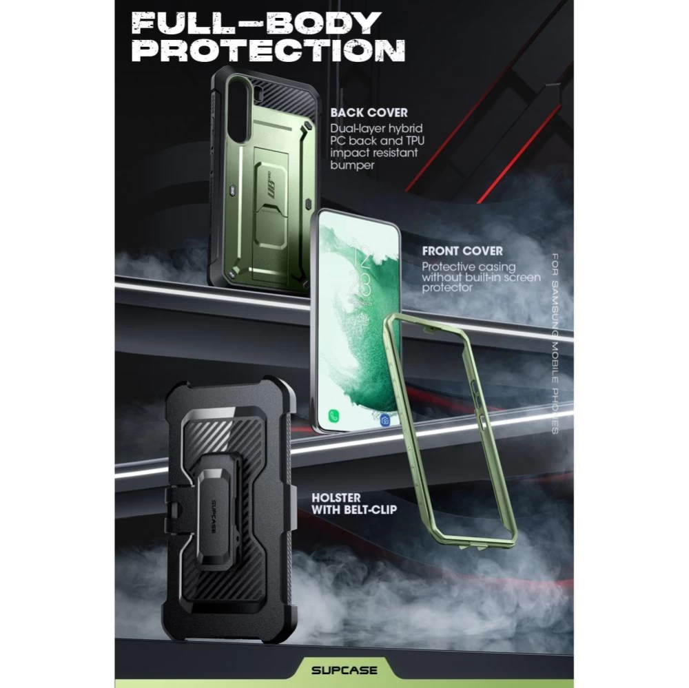 Samsung Galaxy S23 Plus dėklas žalia SUPCASE UNICORN BEETLE PRO