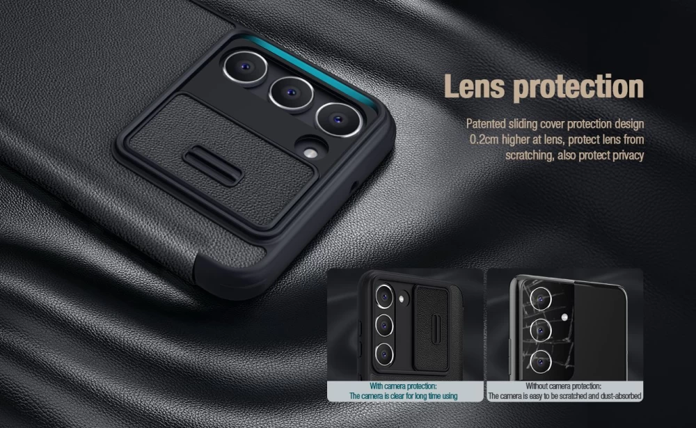 Samsung Galaxy S23 Plus dėklas žalia NILLKIN QIN PRO LEATHER (PLAIN)