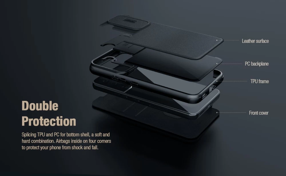 Samsung Galaxy S23 Plus dėklas mėlyna NILLKIN QIN PRO LEATHER (CLOTH)