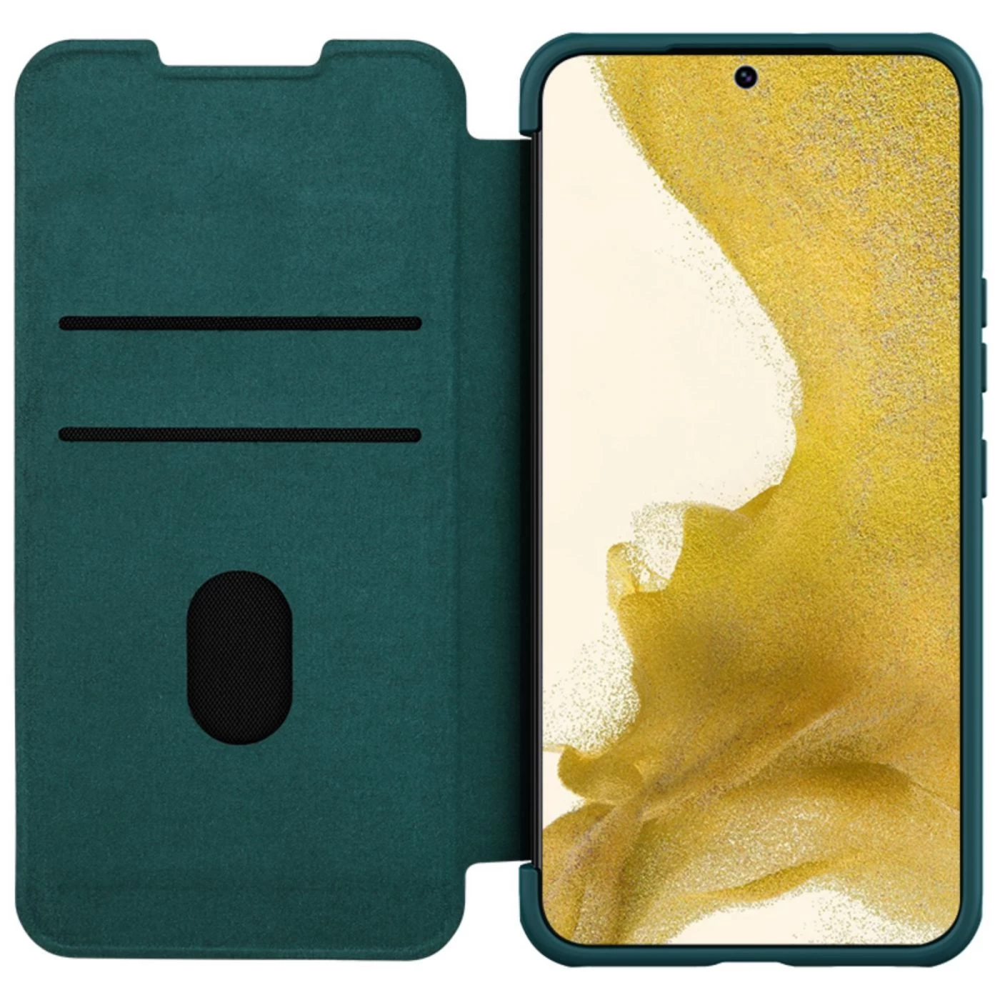 Samsung Galaxy S23 Plus dėklas žalia NILLKIN QIN PRO LEATHER (PLAIN)