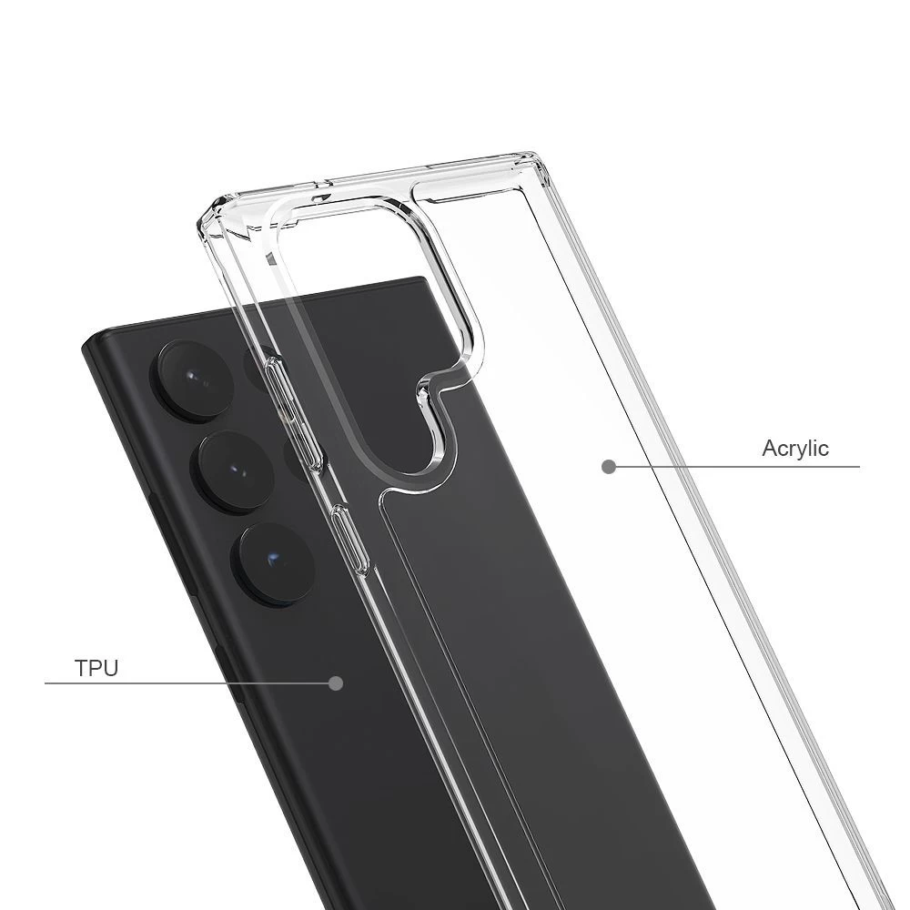 Samsung Galaxy S23 Ultra чехол прозрачный TECH-PROTECT FLEXAIR HYBRID