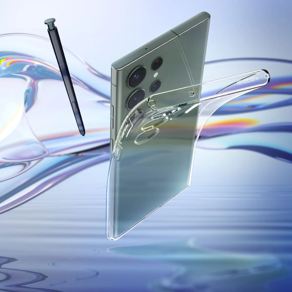 Samsung Galaxy S23 Ultra dėklas skaidrus SPIGEN LIQUID CRYSTAL