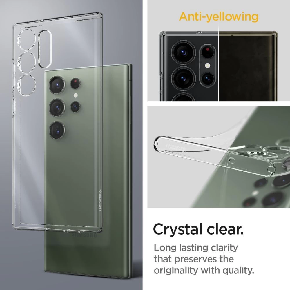 Samsung Galaxy S23 Ultra dėklas skaidrus SPIGEN LIQUID CRYSTAL