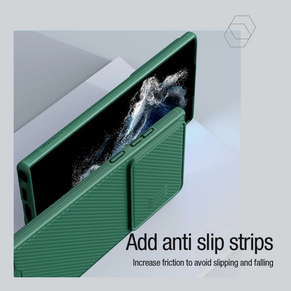 Samsung Galaxy S23 Ultra dėklas Juoda NILLKIN CAMSHIELD S