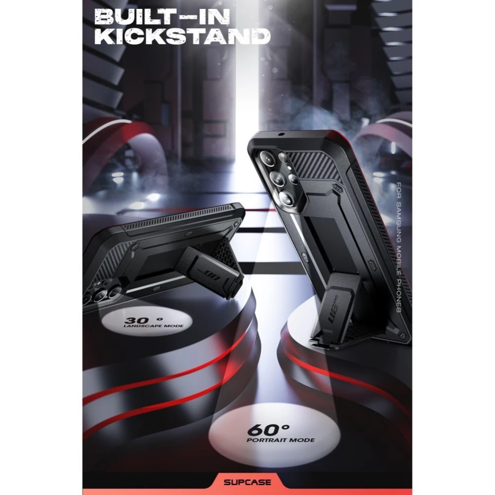 Samsung Galaxy S23 Ultra dėklas Juoda SUPCASE UNICORN BEETLE PRO 2-SET