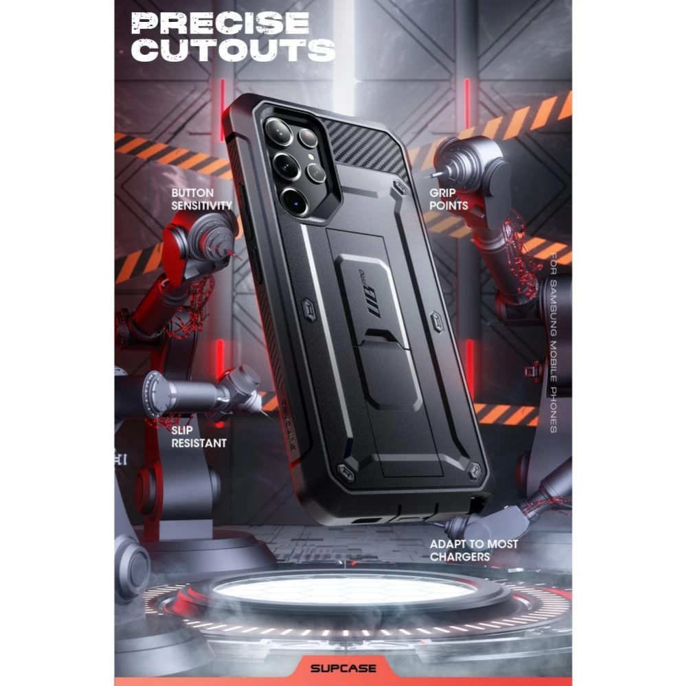 Samsung Galaxy S23 Ultra dėklas Juoda SUPCASE UNICORN BEETLE PRO 2-SET