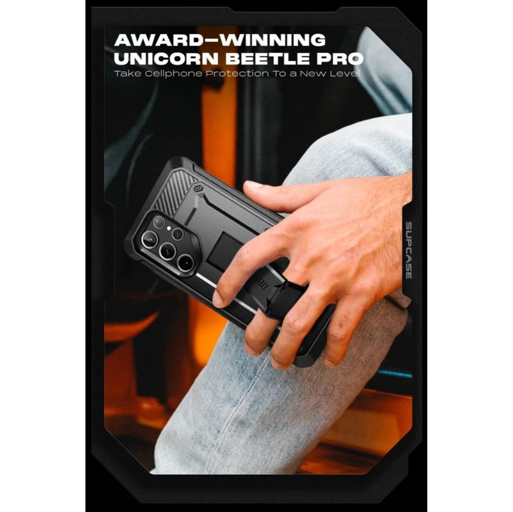 Samsung Galaxy S23 Ultra suojakuori musta SUPCASE UNICORN BEETLE PRO