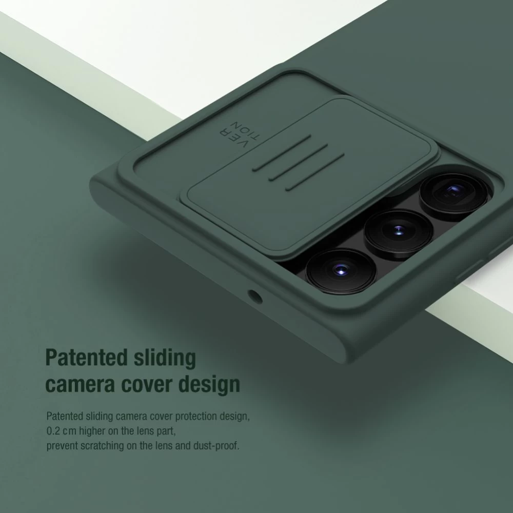 Samsung Galaxy S23 Ultra dėklas pilkas NILLKIN CAMSHIELD SILKY SILICONE