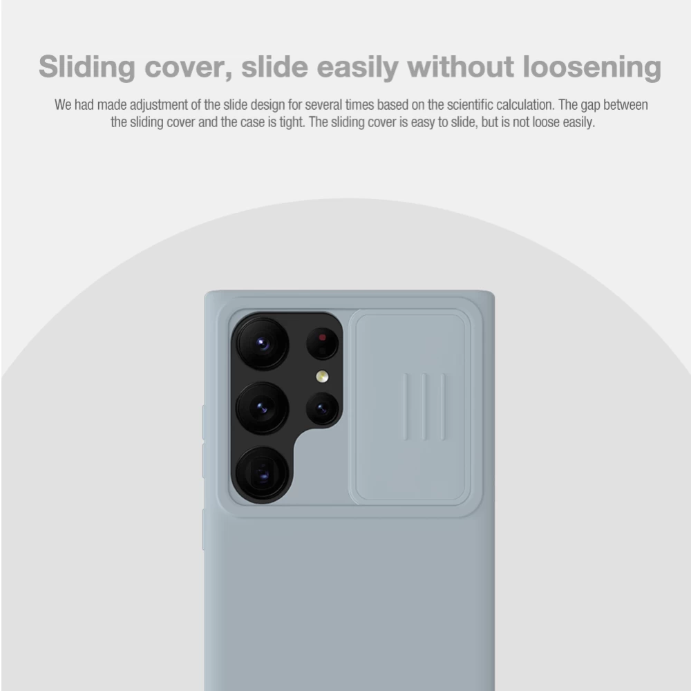 Samsung Galaxy S23 Ultra dėklas pilkas NILLKIN CAMSHIELD SILKY SILICONE