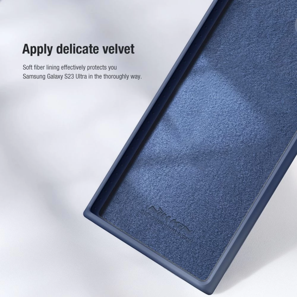 Samsung Galaxy S23 Ultra dėklas pilkas NILLKIN CAMSHIELD SILKY SILICONE