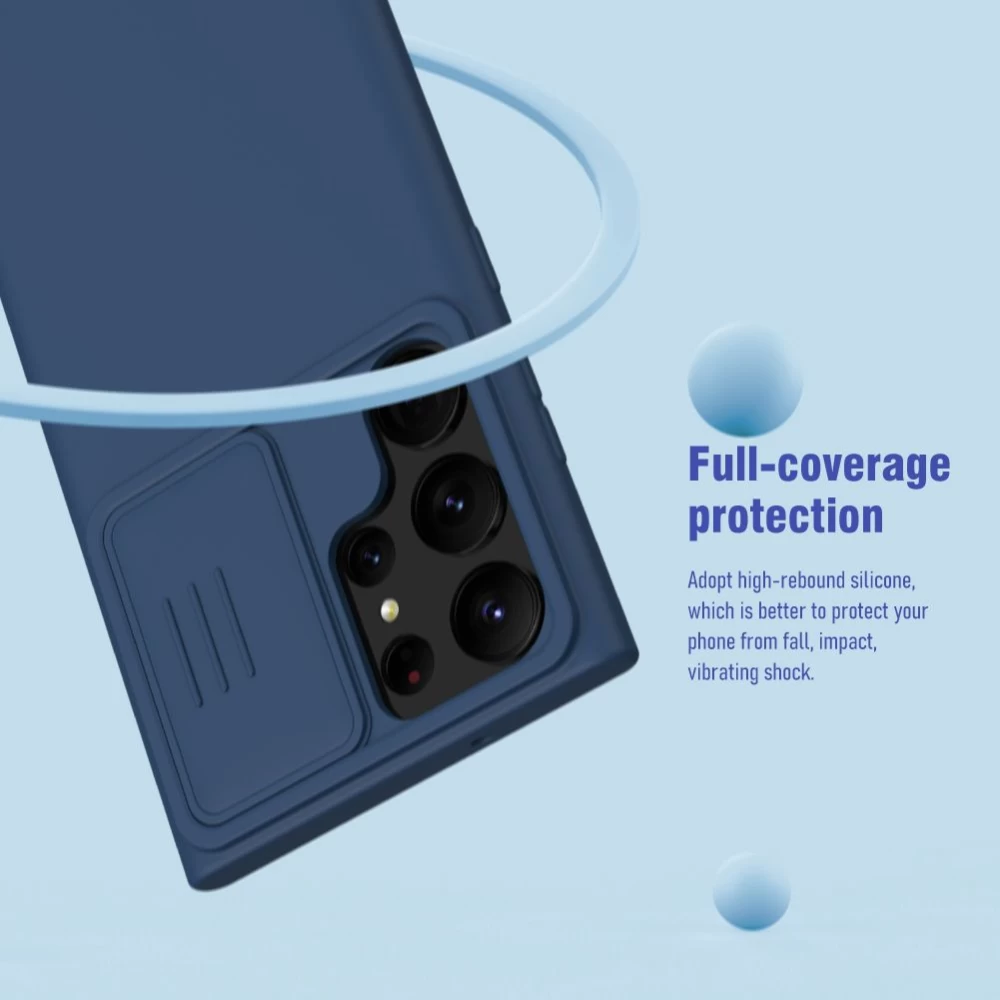 Samsung Galaxy S23 Ultra dėklas pilkas NILLKIN CAMSHIELD SILKY SILICONE