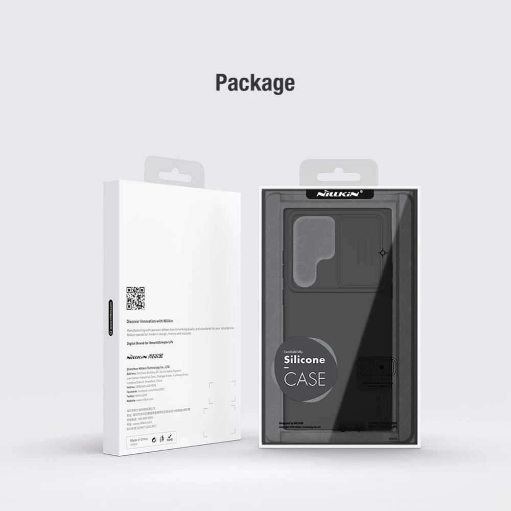 Samsung Galaxy S23 Ultra dėklas pilkas NILLKIN CAMSHIELD SILKY SILICONE