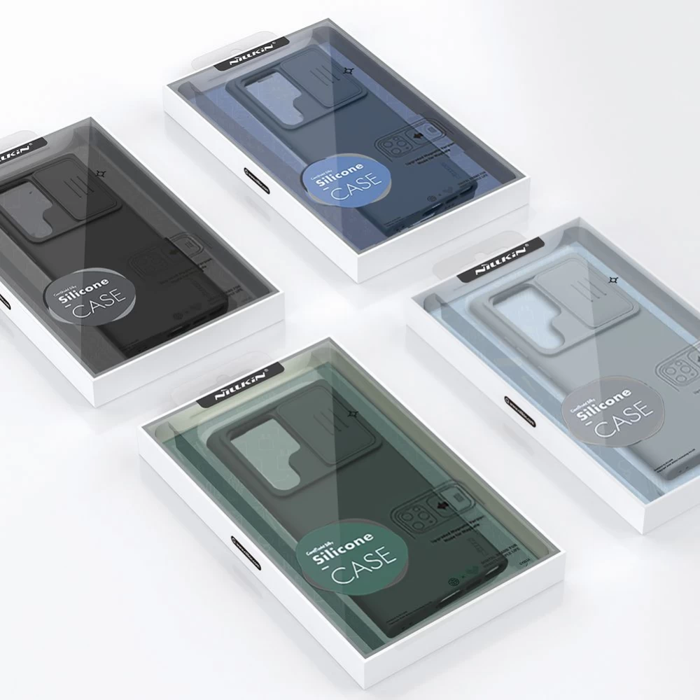 Samsung Galaxy S23 Ultra dėklas pilkas NILLKIN CAMSHIELD SILKY SILICONE