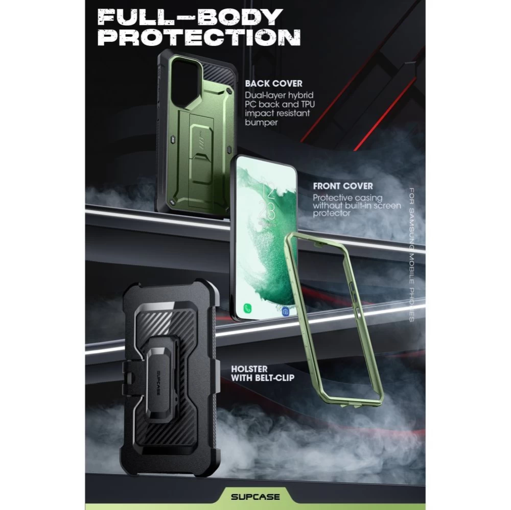 Samsung Galaxy S23 Ultra dėklas žalia SUPCASE UNICORN BEETLE PRO