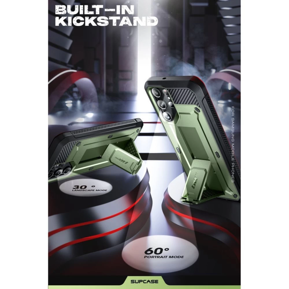 Samsung Galaxy S23 Ultra dėklas žalia SUPCASE UNICORN BEETLE PRO 2-SET