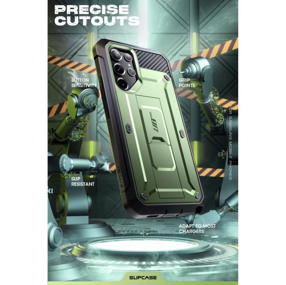 Samsung Galaxy S23 Ultra dėklas žalia SUPCASE UNICORN BEETLE PRO 2-SET