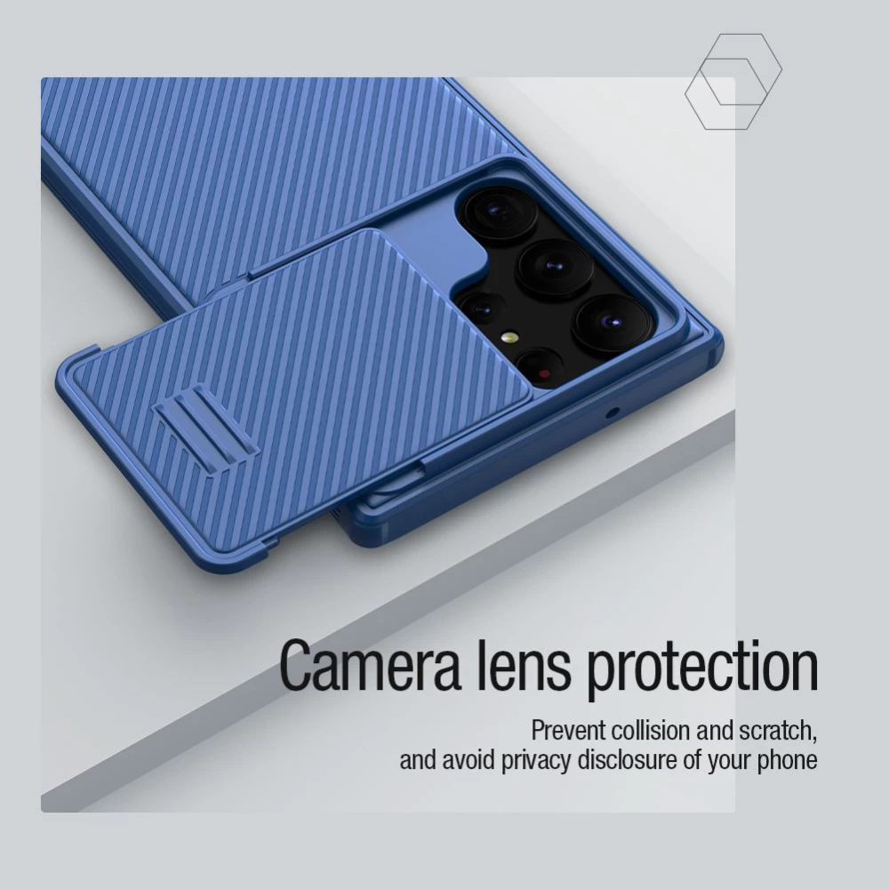 Samsung Galaxy S23 Ultra dėklas mėlyna NILLKIN CAMSHIELD S