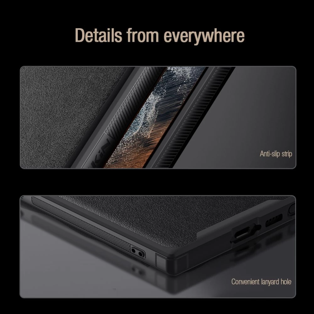 Samsung Galaxy S23 Ultra dėklas mėlyna NILLKIN CAMSHIELD S LEATHER
