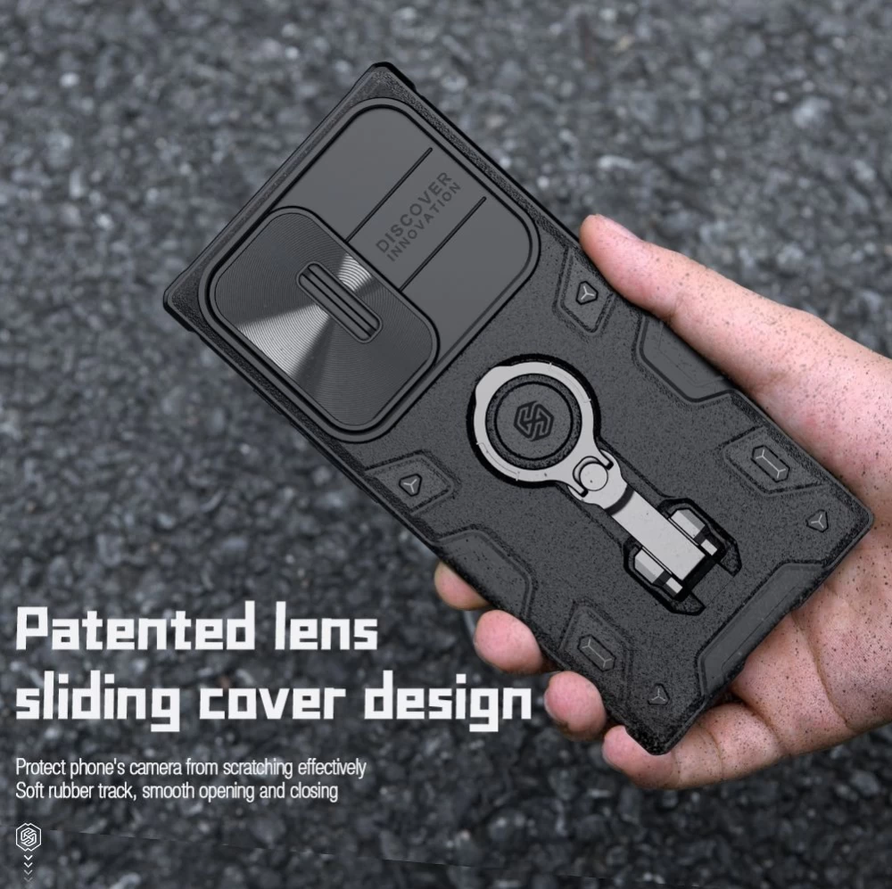 Samsung Galaxy S23 Ultra dėklas mėlyna NILLKIN CAMSHIELD ARMOR PRO