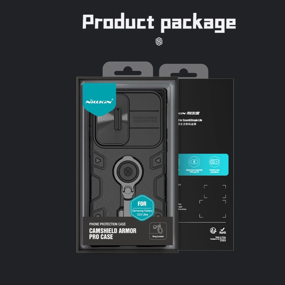 Samsung Galaxy S23 Ultra dėklas mėlyna NILLKIN CAMSHIELD ARMOR PRO