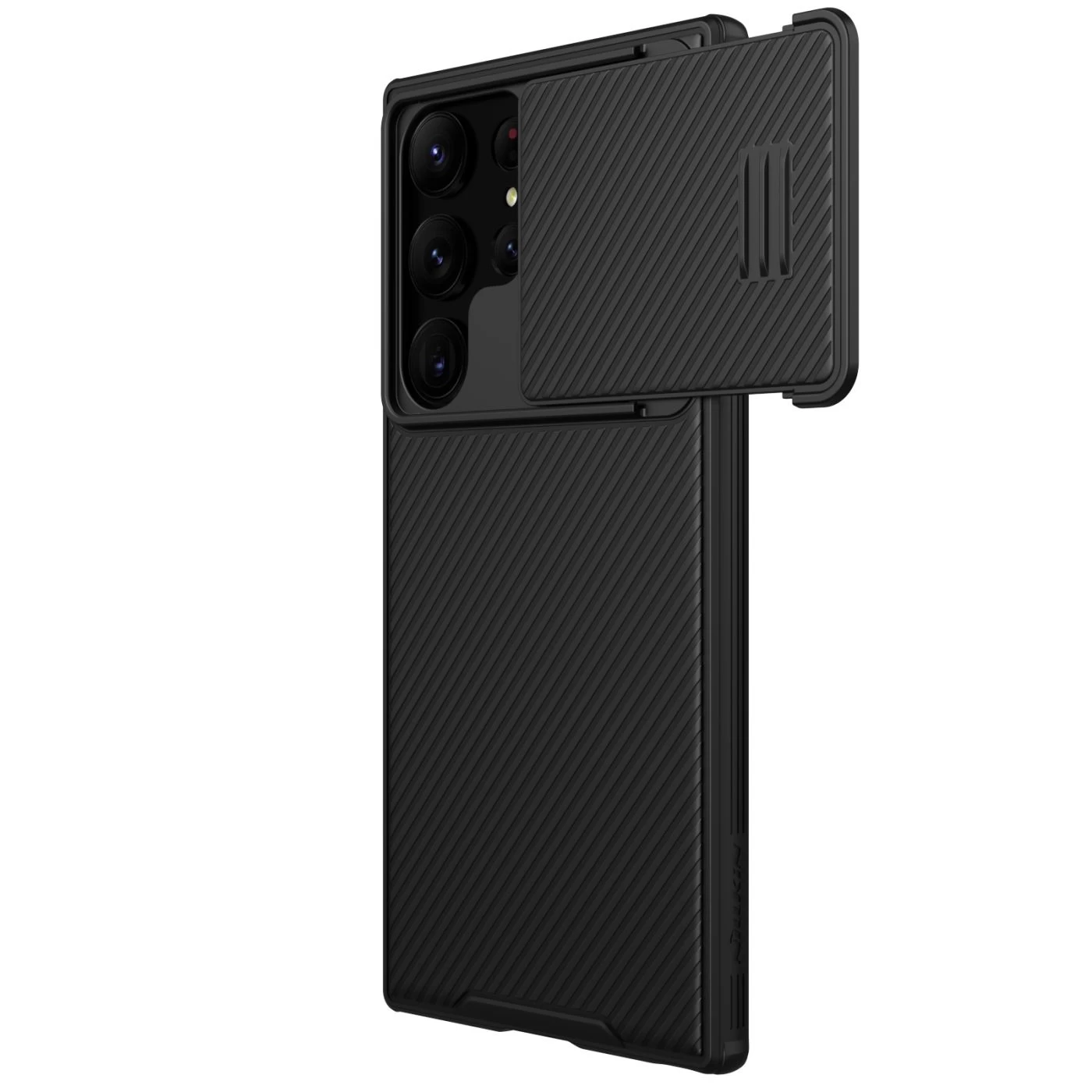 Samsung Galaxy S23 Ultra dėklas Juoda NILLKIN CAMSHIELD S