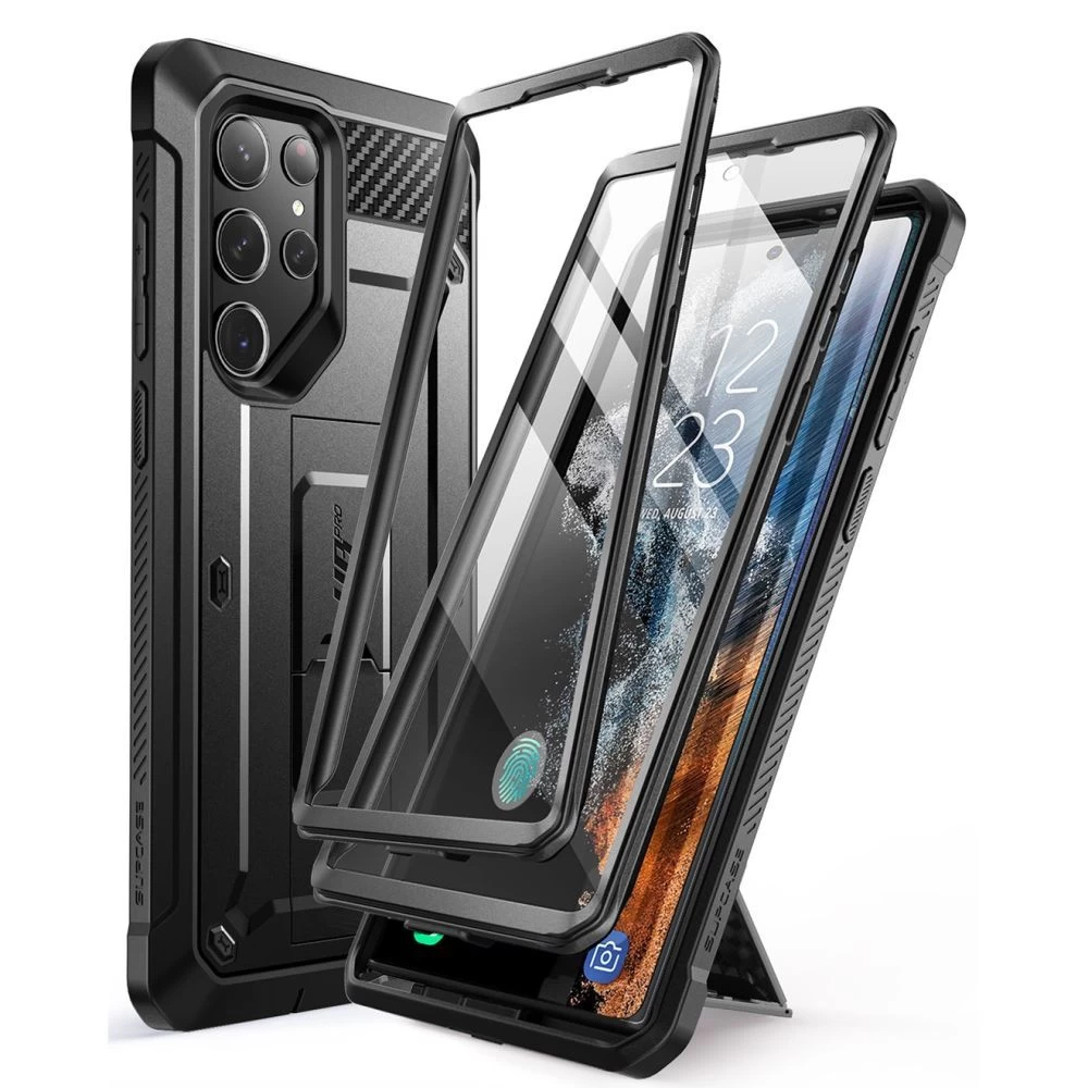 Samsung Galaxy S23 Ultra dėklas Juoda SUPCASE UNICORN BEETLE PRO 2-SET
