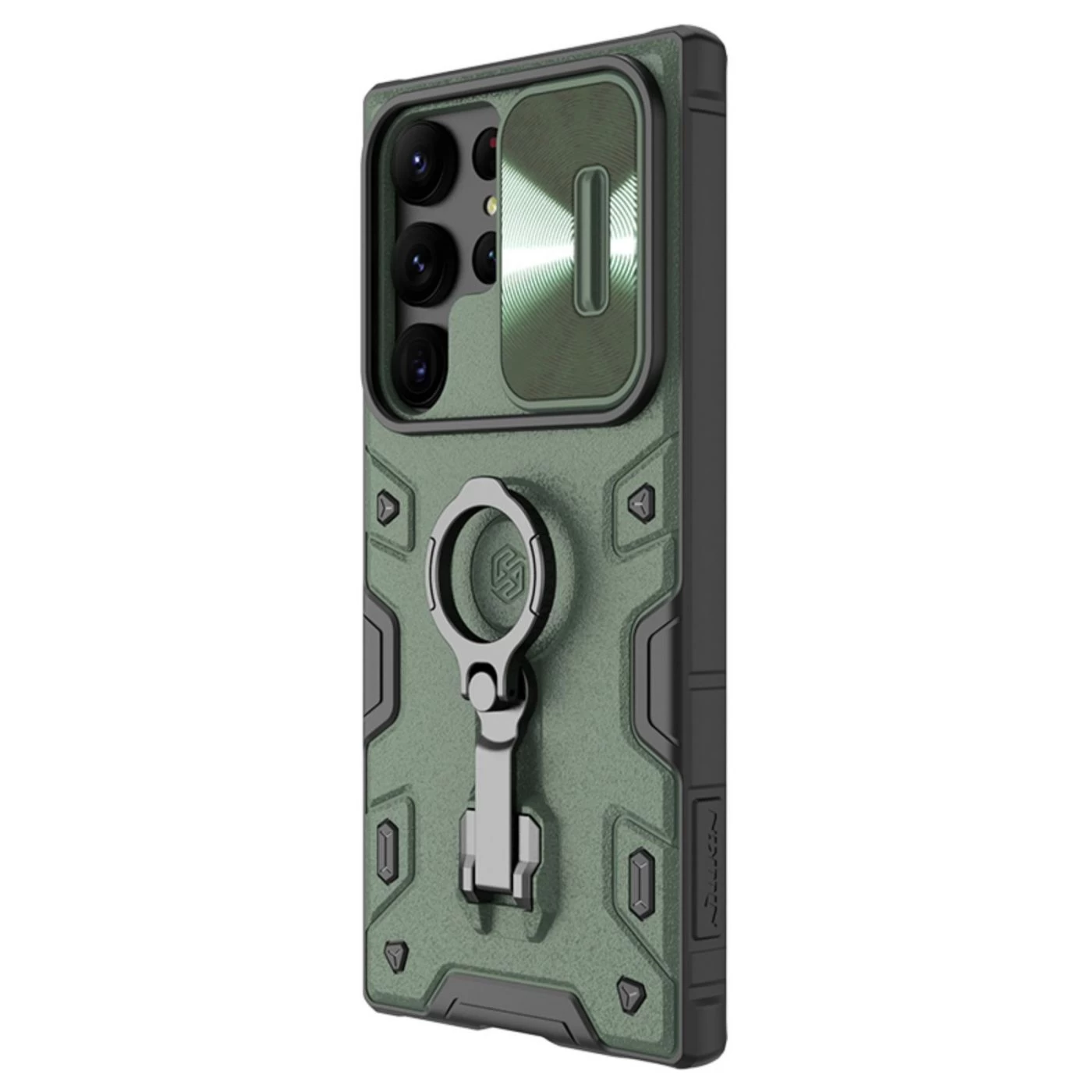 Samsung Galaxy S23 Ultra dėklas žalia NILLKIN CAMSHIELD ARMOR PRO