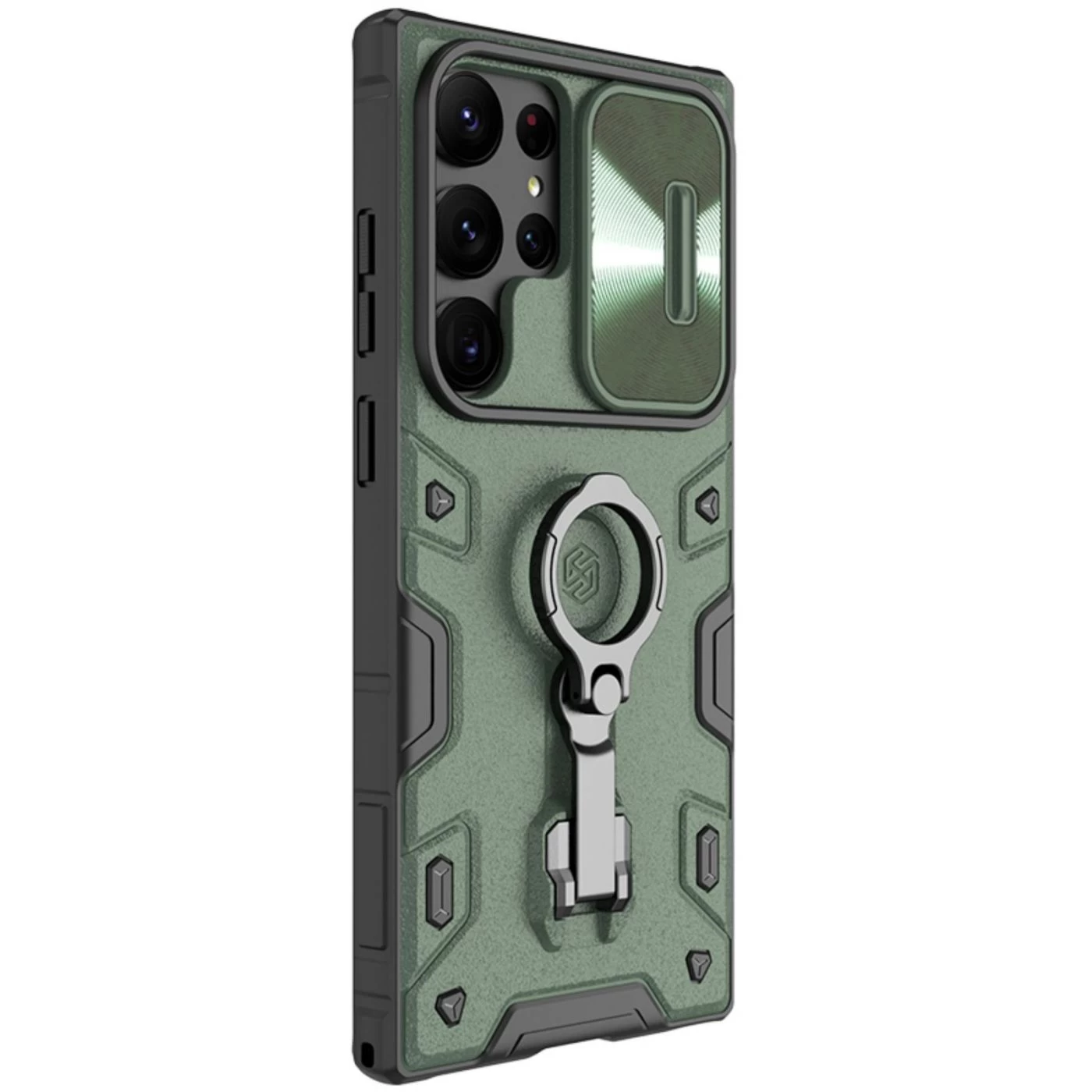 Samsung Galaxy S23 Ultra dėklas žalia NILLKIN CAMSHIELD ARMOR PRO
