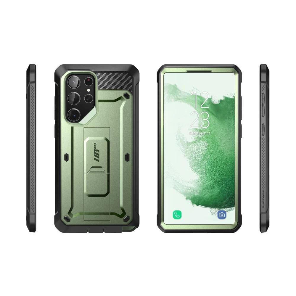 Samsung Galaxy S23 Ultra dėklas žalia SUPCASE UNICORN BEETLE PRO 2-SET
