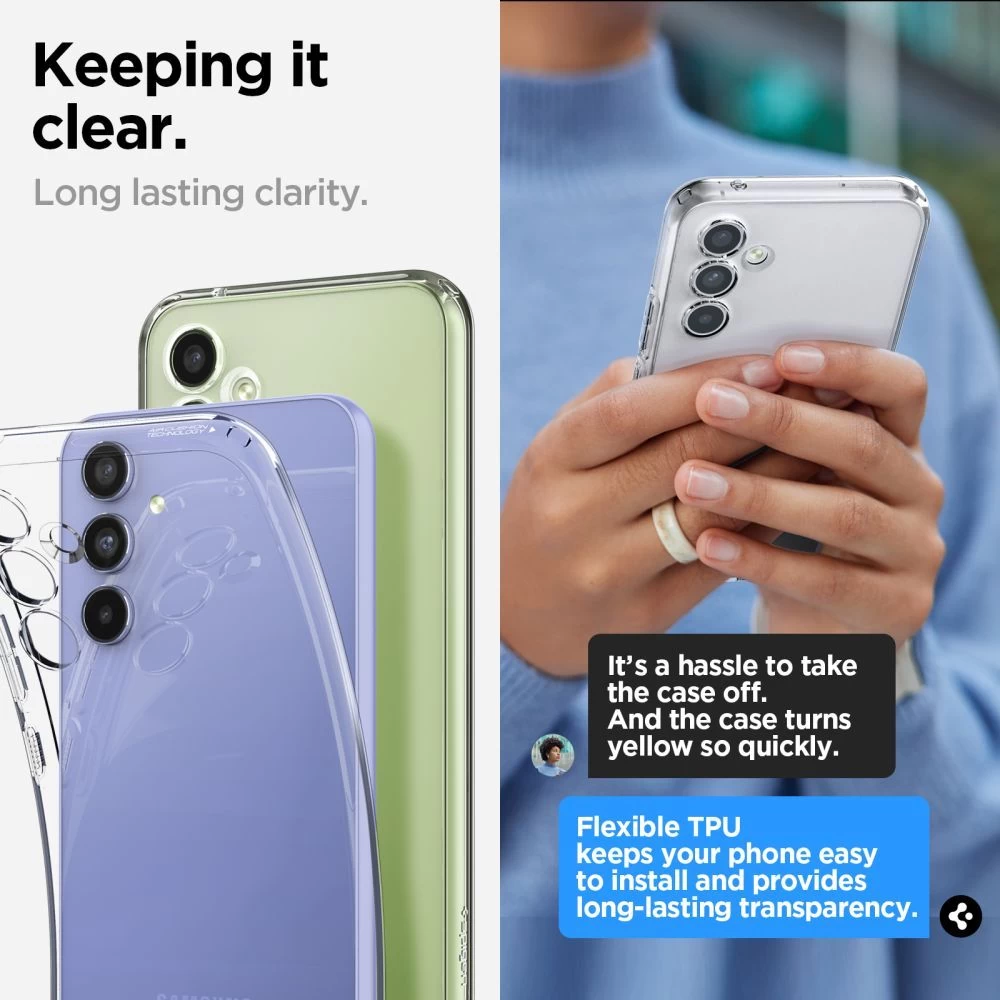 Samsung Galaxy A54 5G dėklas skaidrus SPIGEN LIQUID CRYSTAL