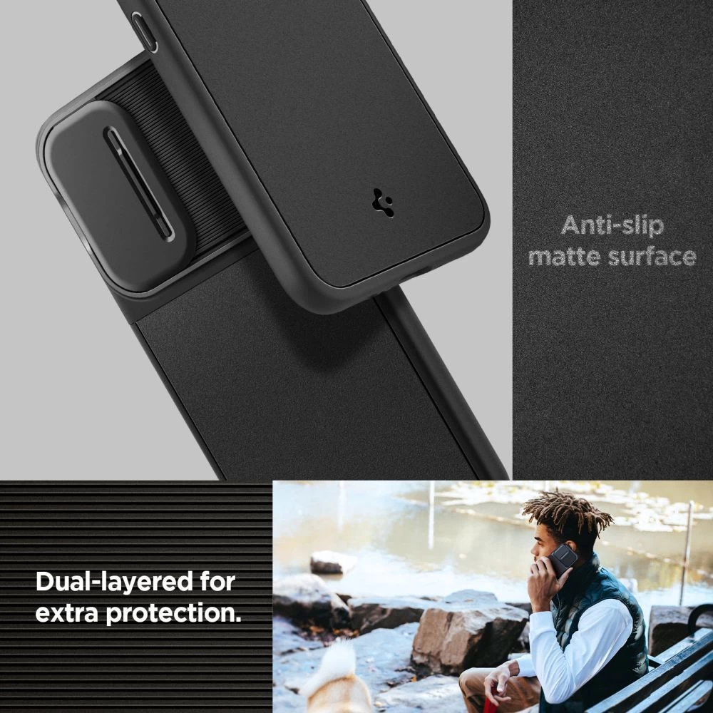 Samsung Galaxy A54 5G dėklas Juoda SPIGEN OPTIK ARMOR