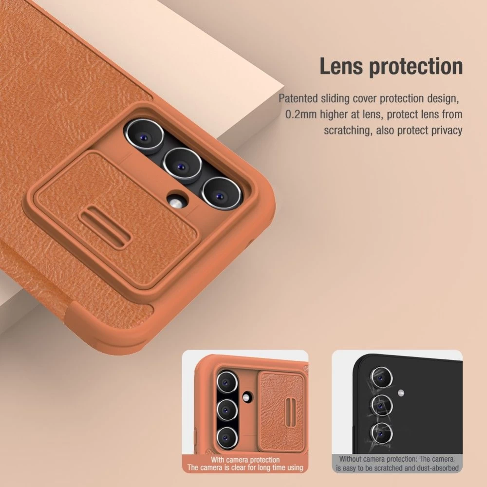 Samsung Galaxy A54 5G dėklas raudonas NILLKIN QIN PRO LEATHER