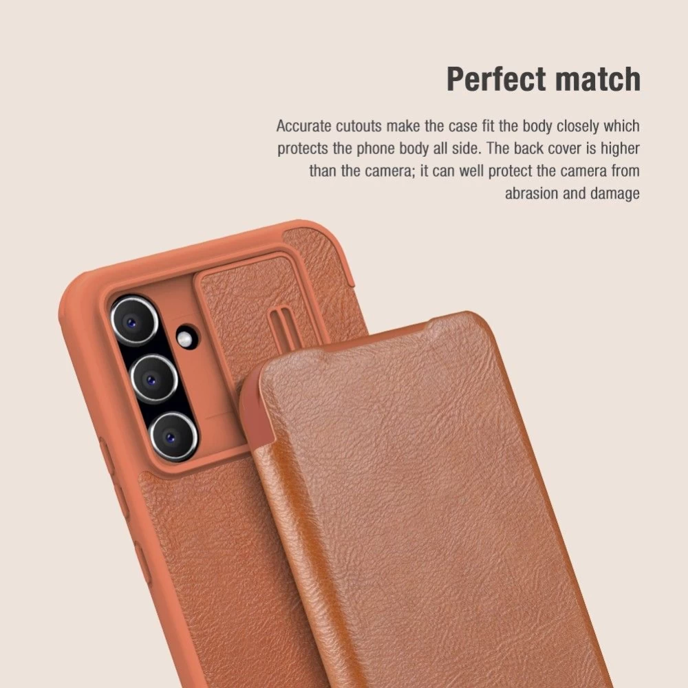 Samsung Galaxy A54 5G dėklas raudonas NILLKIN QIN PRO LEATHER